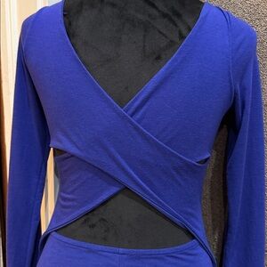 Poof! Royal Blue Long Sleeve Dress